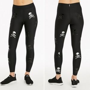 Ultracor iridescent black NEW skull tights sz L